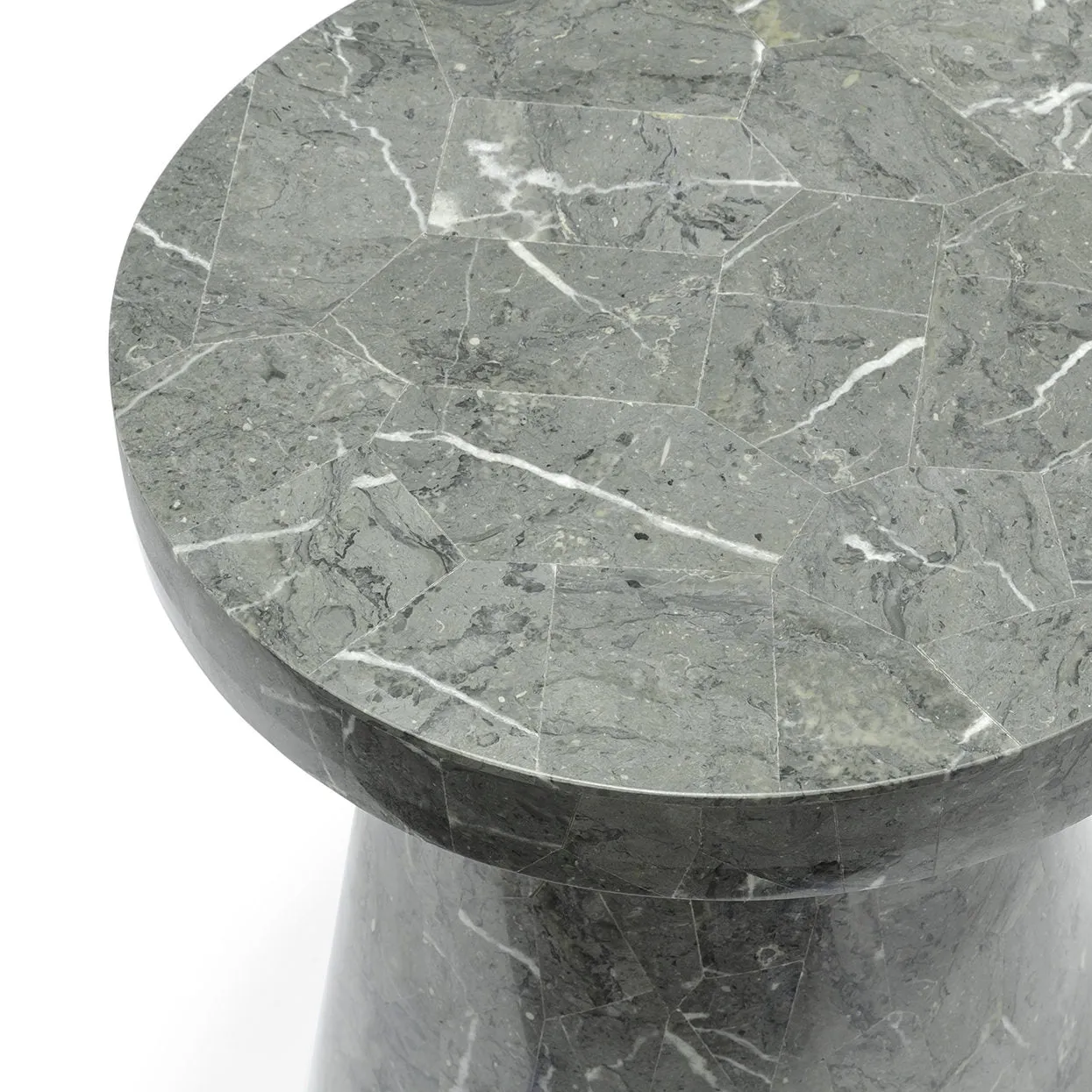 Foley Stone Outdoor Side Table Short Grey
