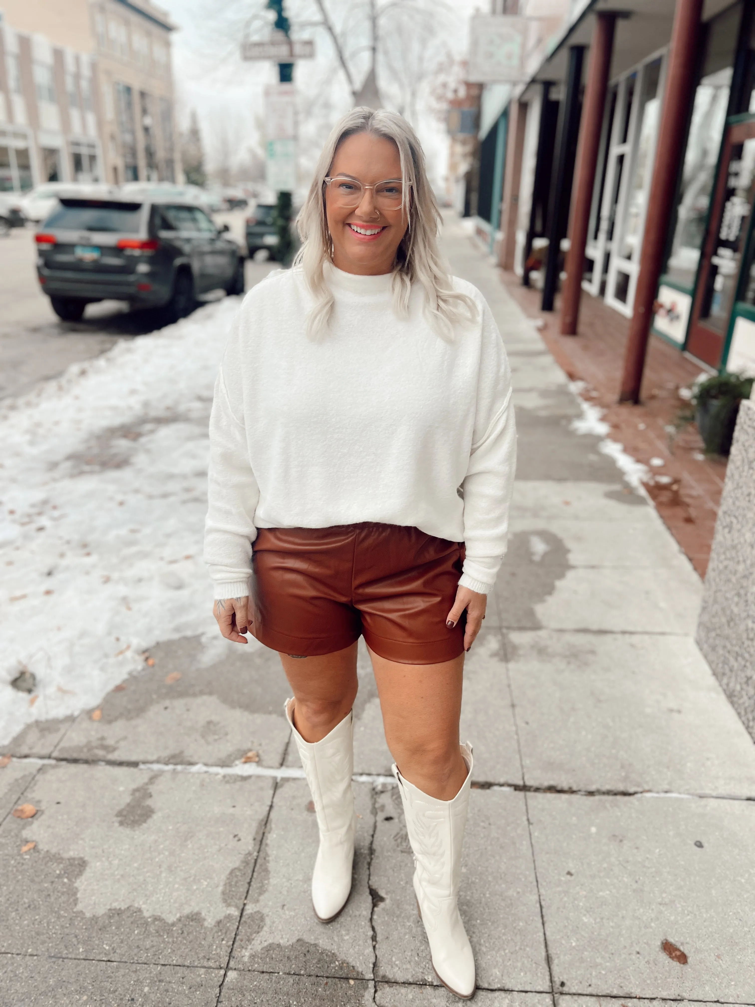Foxy Walnut Leather Shorts
