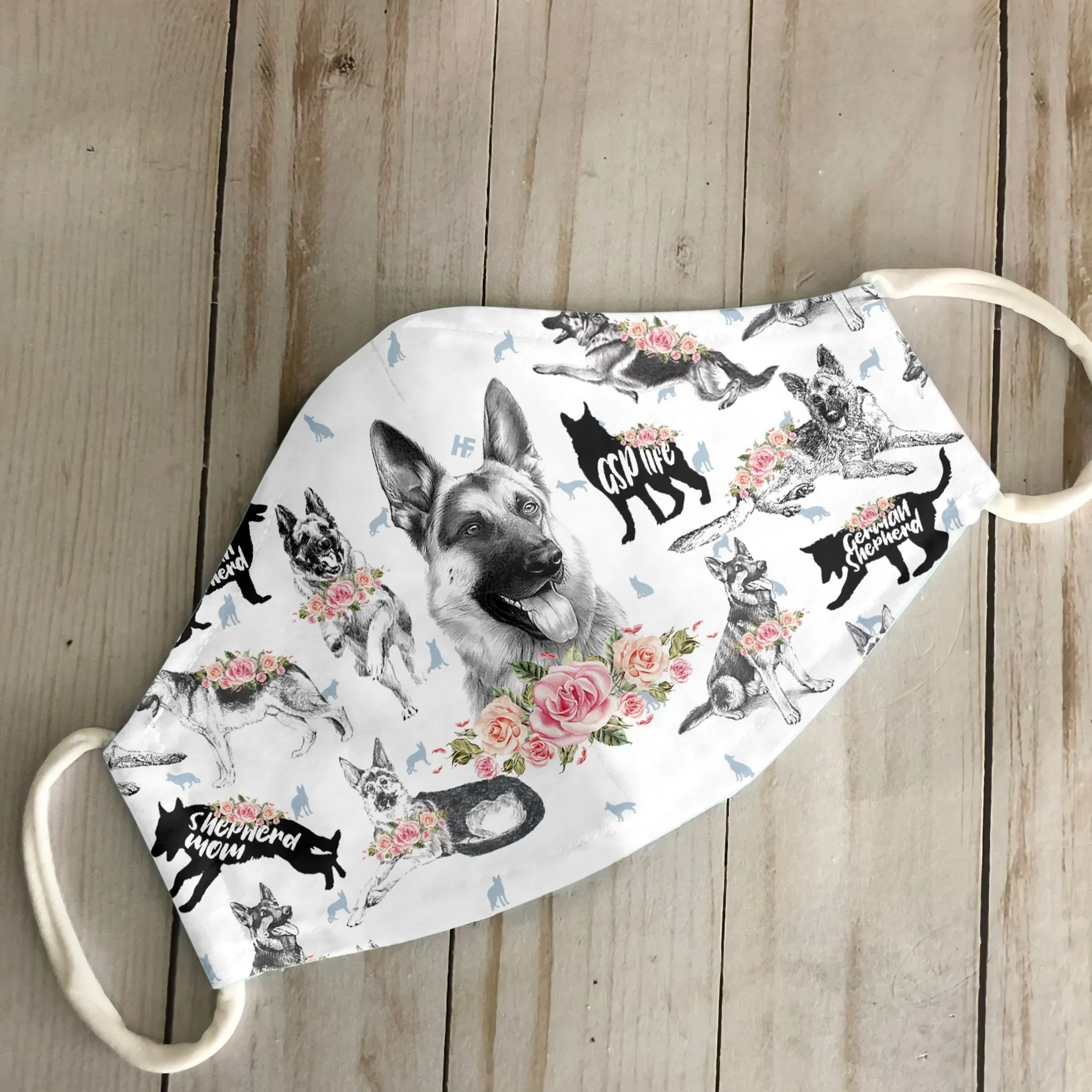 German Shepherd Floral Vintage EZ07 3006 Face Mask