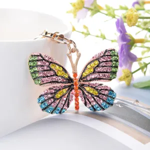 Glittery Butterfly Keychain
