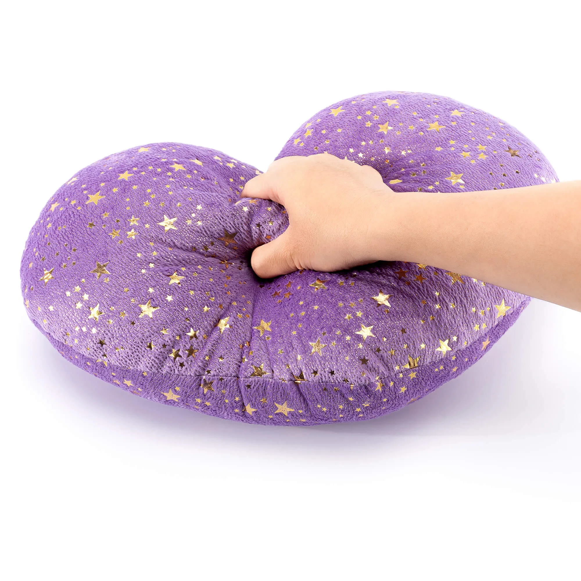 Gloveleya 17-inch Plush Fashion Pillow Bronzing Stars Love Heart Shaped Pillows Dark Purple