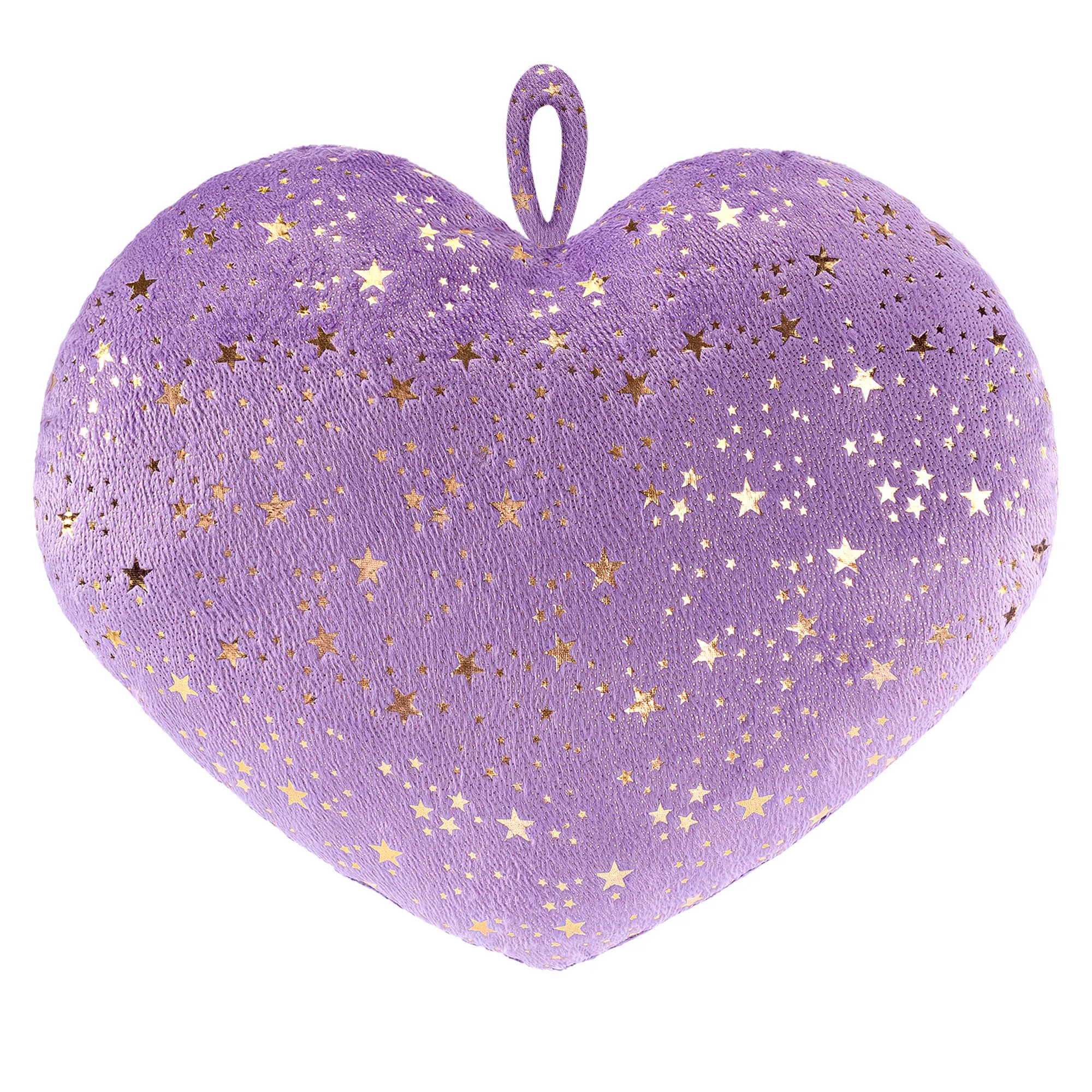 Gloveleya 17-inch Plush Fashion Pillow Bronzing Stars Love Heart Shaped Pillows Dark Purple