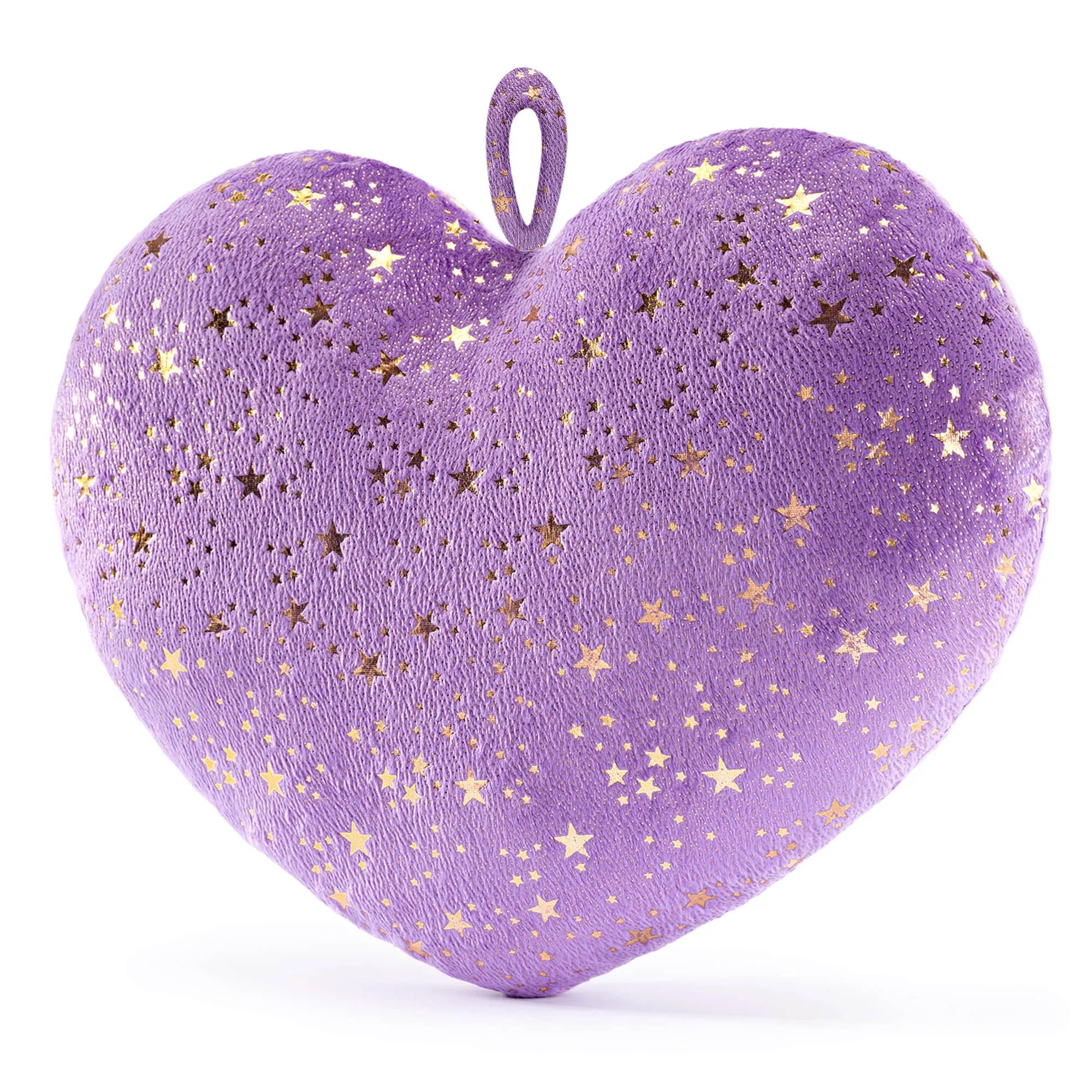 Gloveleya 17-inch Plush Fashion Pillow Bronzing Stars Love Heart Shaped Pillows Dark Purple