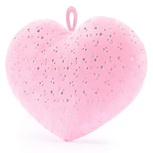 Gloveleya 17-inch Plush Fashion Pillow Ironing Silver Heart Pattern Love Heart Pillows Light Pink