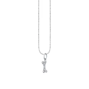 Gold & Diamond Small Dog Bone Charm