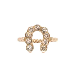 Gold and Diamond Horseshoe Ring