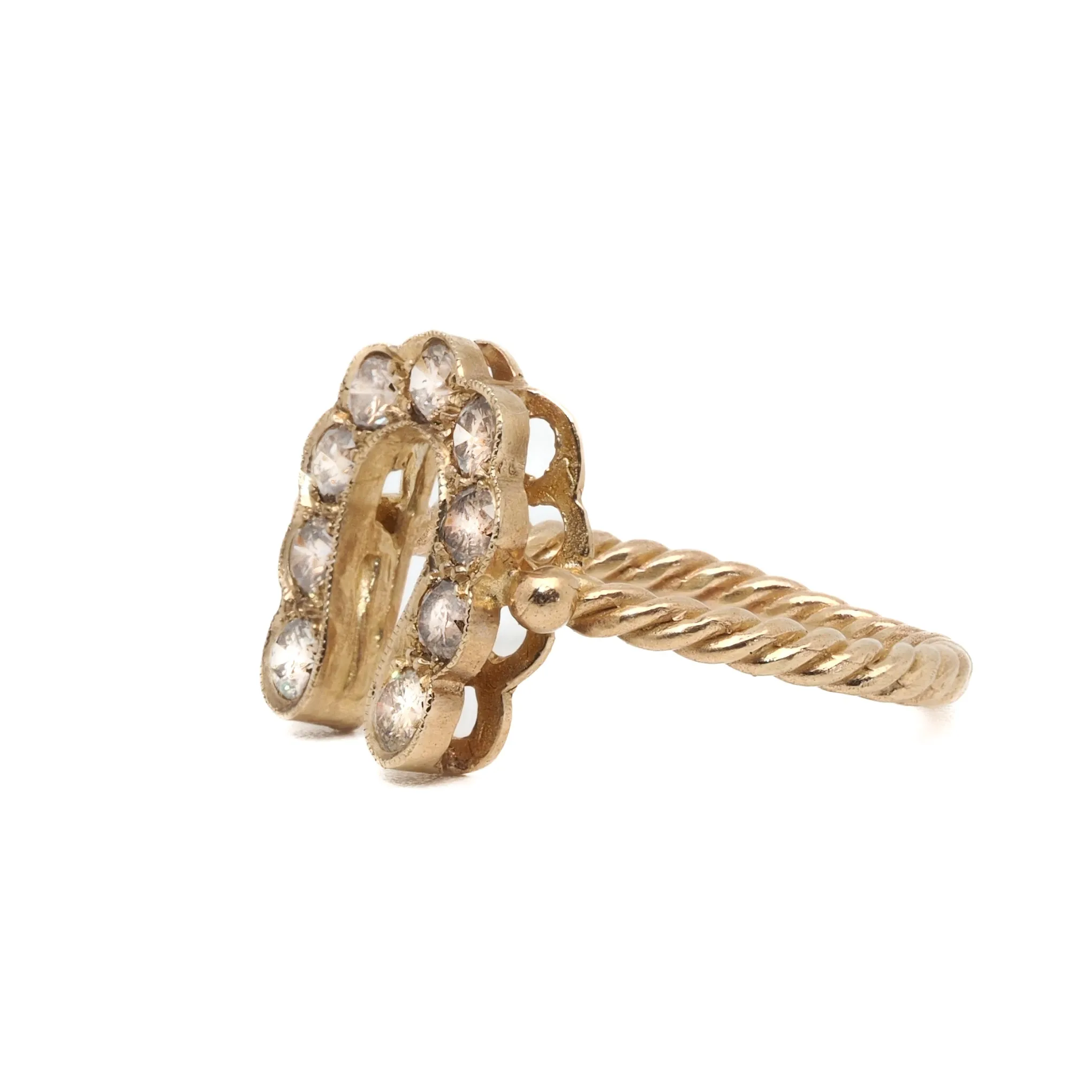 Gold and Diamond Horseshoe Ring