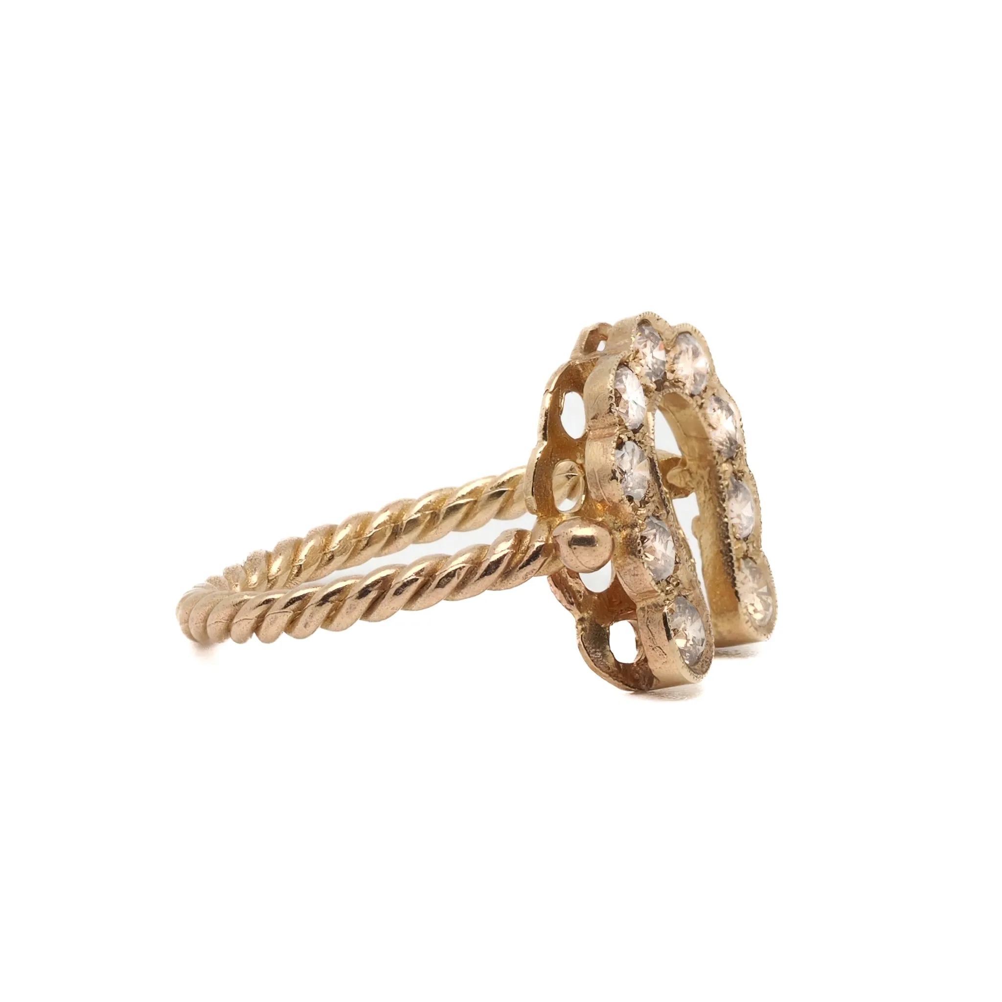 Gold and Diamond Horseshoe Ring