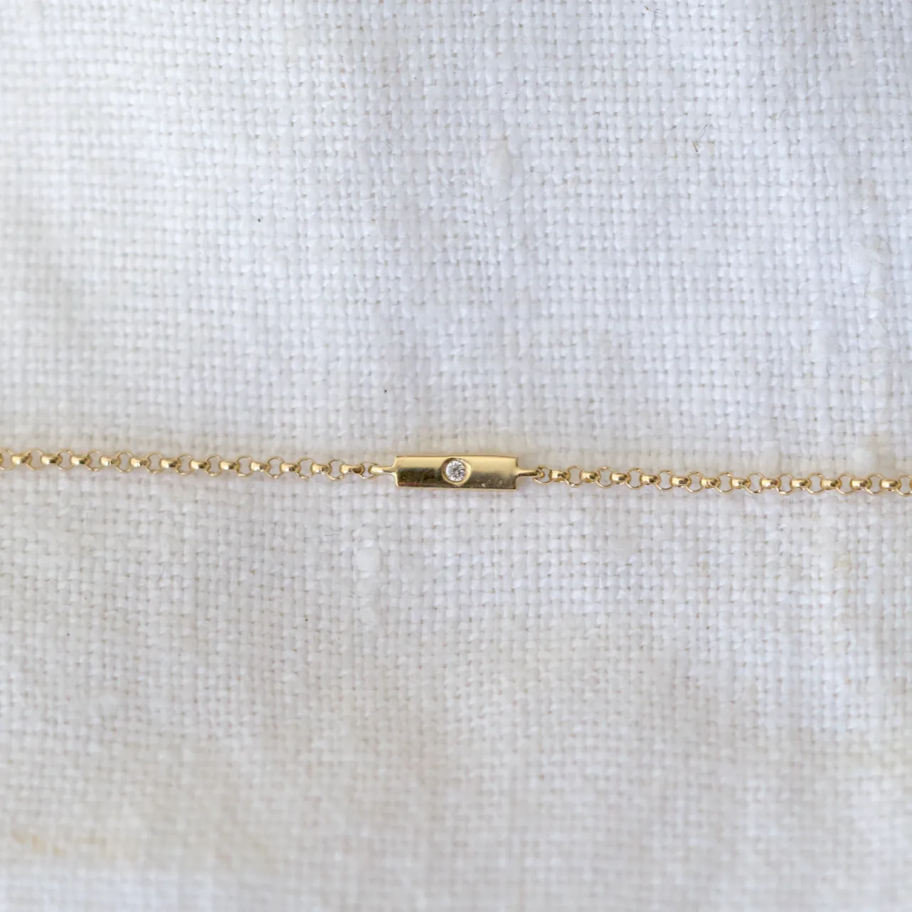 Gold Bar & Diamond Bracelet