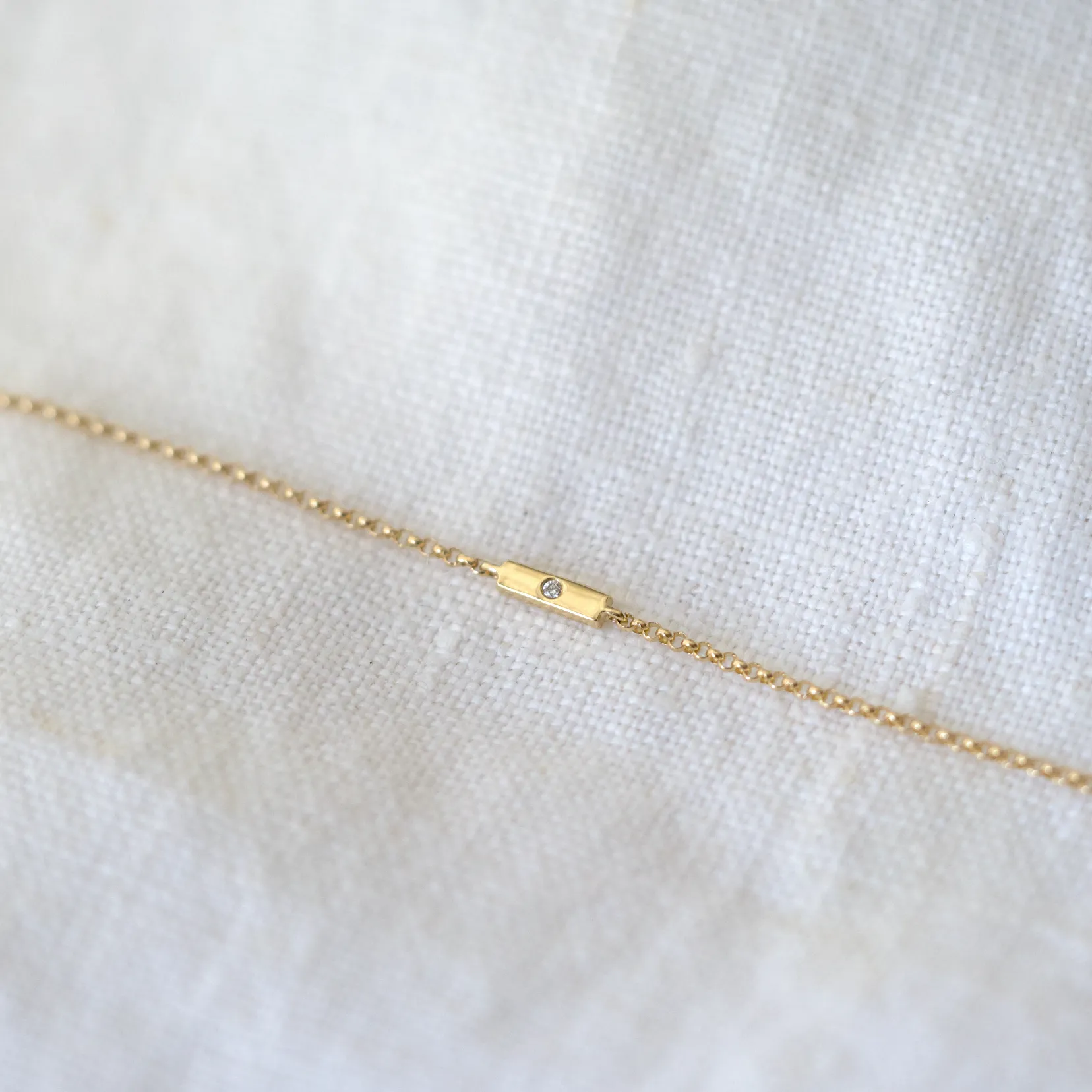 Gold Bar & Diamond Bracelet