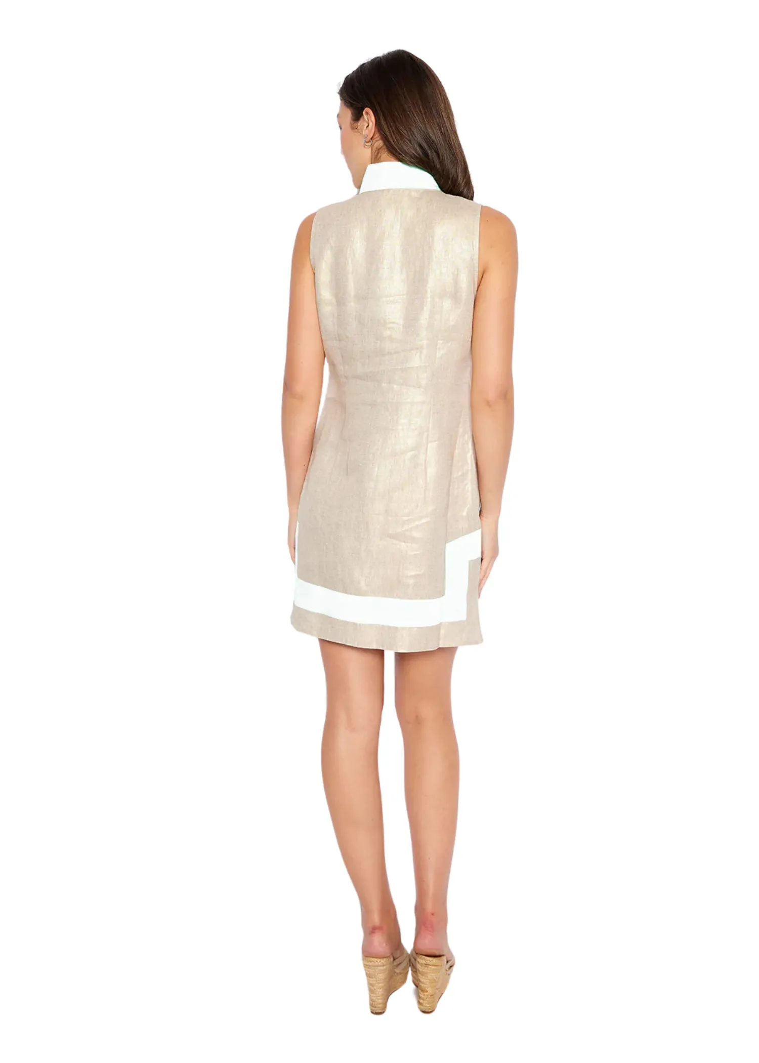 GOLD SLEEVELESS TUNIC DRESS