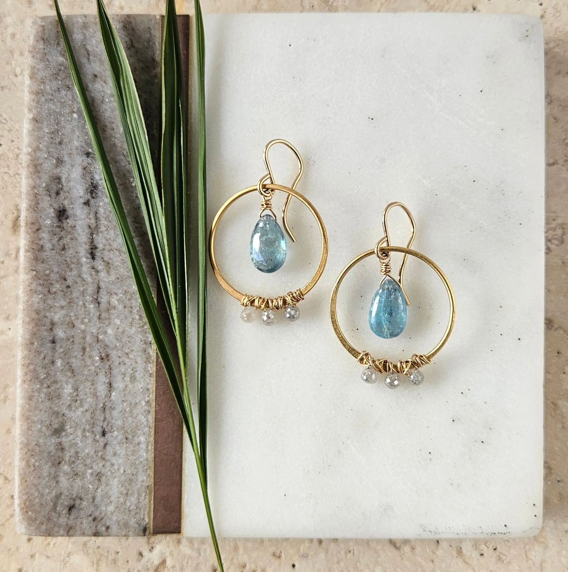 Golden Hoop earrings with Diamonds