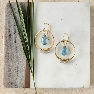 Golden Hoop earrings with Diamonds
