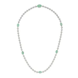 Gucci Interlocking Green Enamel Boule Necklace