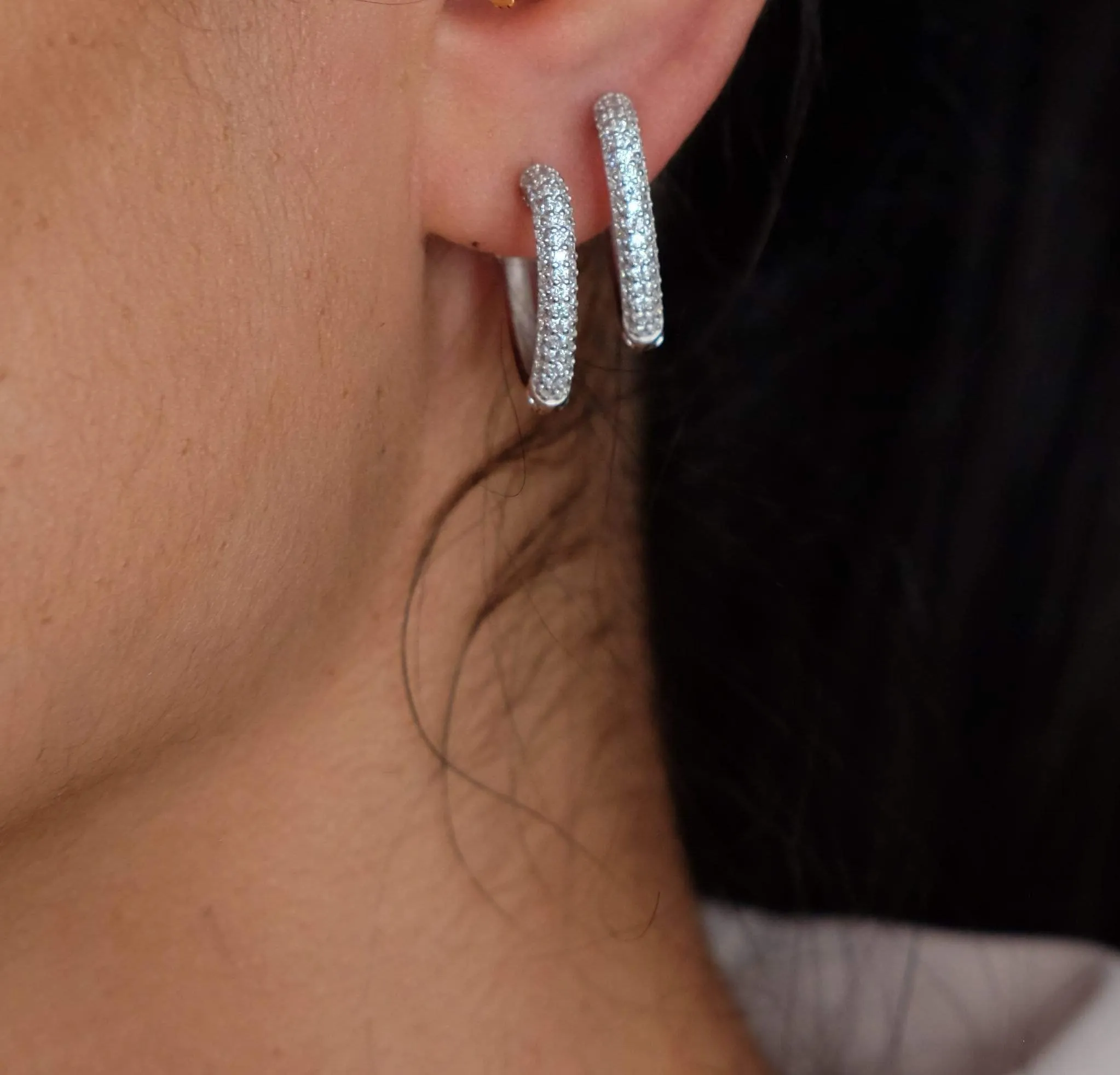 Heart V Huggie Hoops