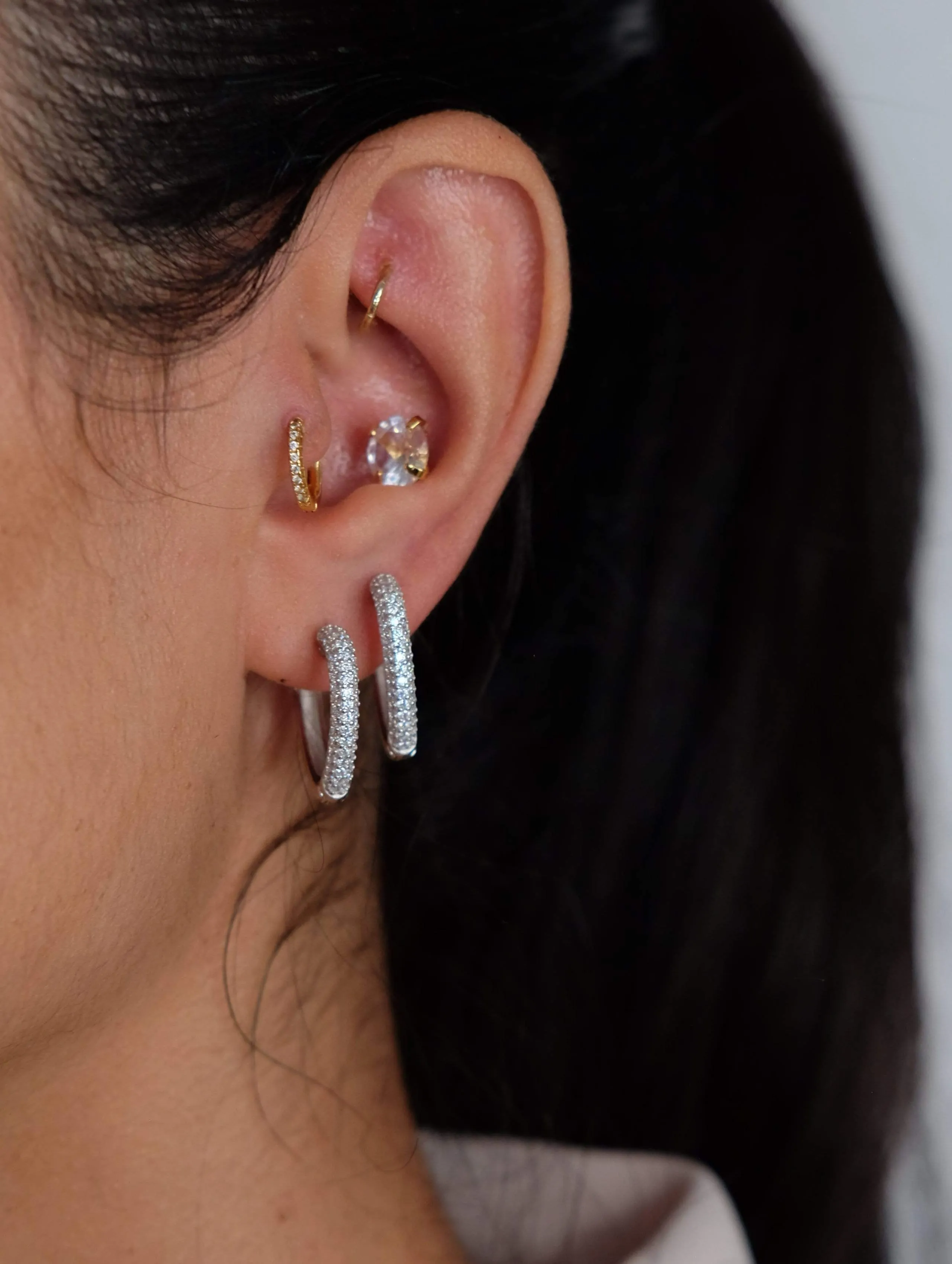 Heart V Huggie Hoops
