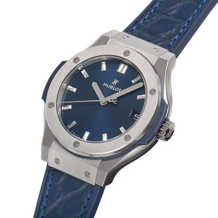 HUBLOT CLASSIC FUSION BLUE TITANIUM 33 MM WOMEN WATCH 511.NX.7170.LR