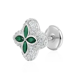Iced Luminous Clover Earrings