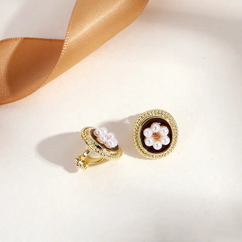 INSTOCK-(PACK OF TWO)Pearl ear clips for no pierced ears