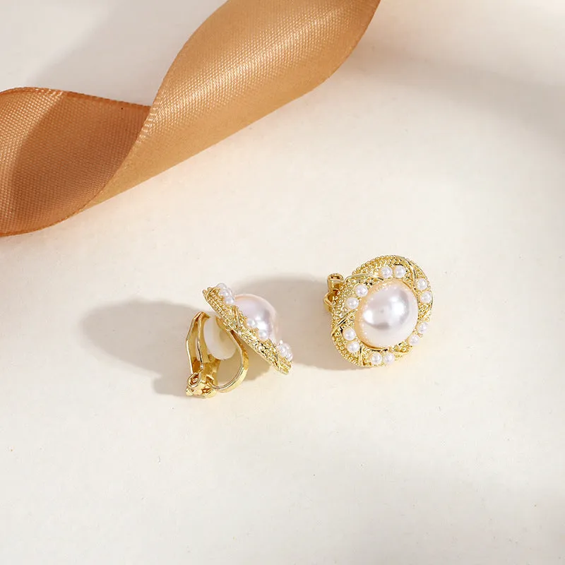 INSTOCK-(PACK OF TWO)Pearl ear clips for no pierced ears
