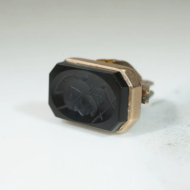 Interesting Victorian Fob with Onyx Soldier Intaglio