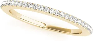 JewelMore 0.14 Carat Halo Round Diamond Antique Wedding Band for Women | 14K Solid Yellow Gold |Lightweight Diamond Bridal/Engagement Jewelry Collection