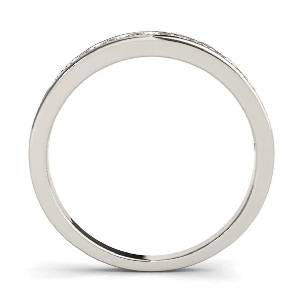 JewelMore 1/2ctw Diamond Channel Wedding Band in 10k White Gold