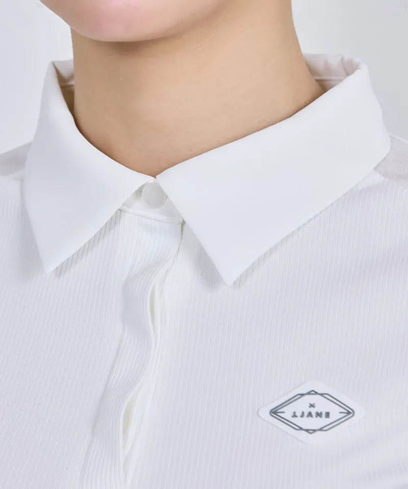 J.Jane Mesh Sleeve Raglan T-Shirt - White