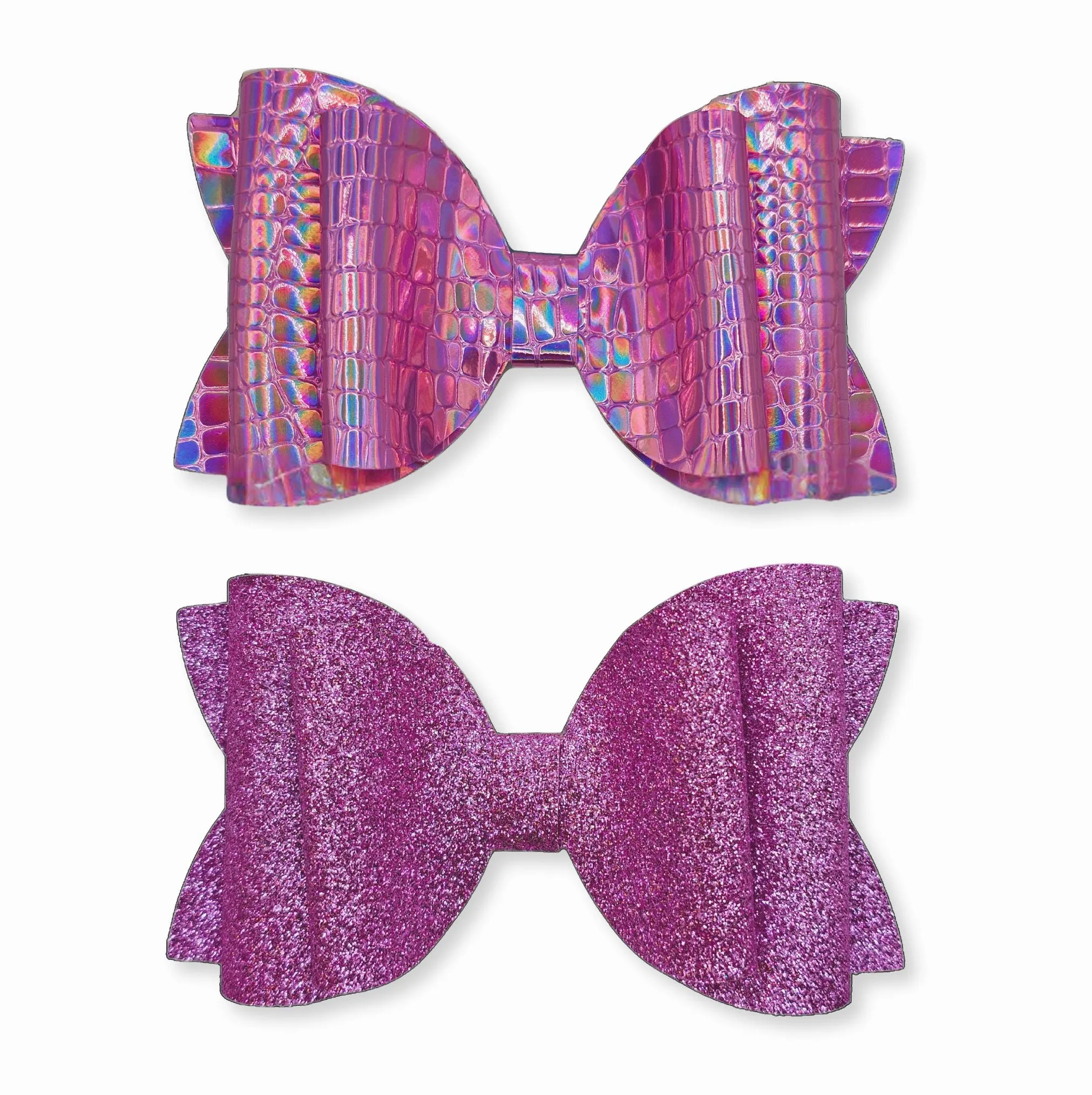 Josie - Purple Love Faux Leather Hair Bow Set