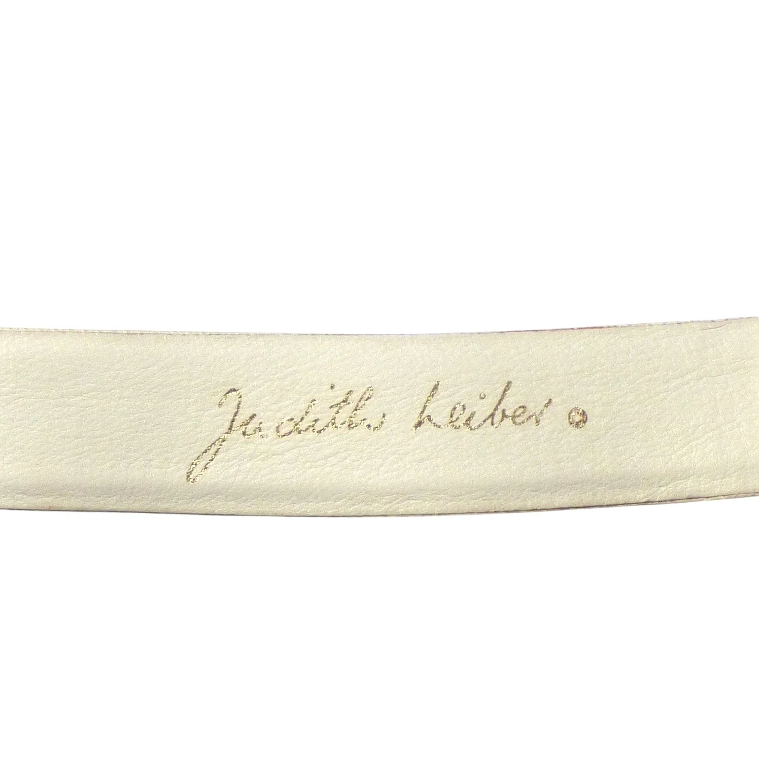 JUDITH LEIBER- 1980s White Reptile Skin Adjustable Belt