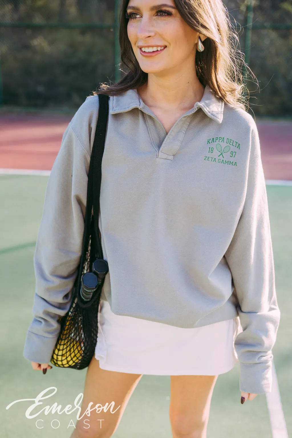 Kappa Delta Classic Tennis Oversized Collared Crew