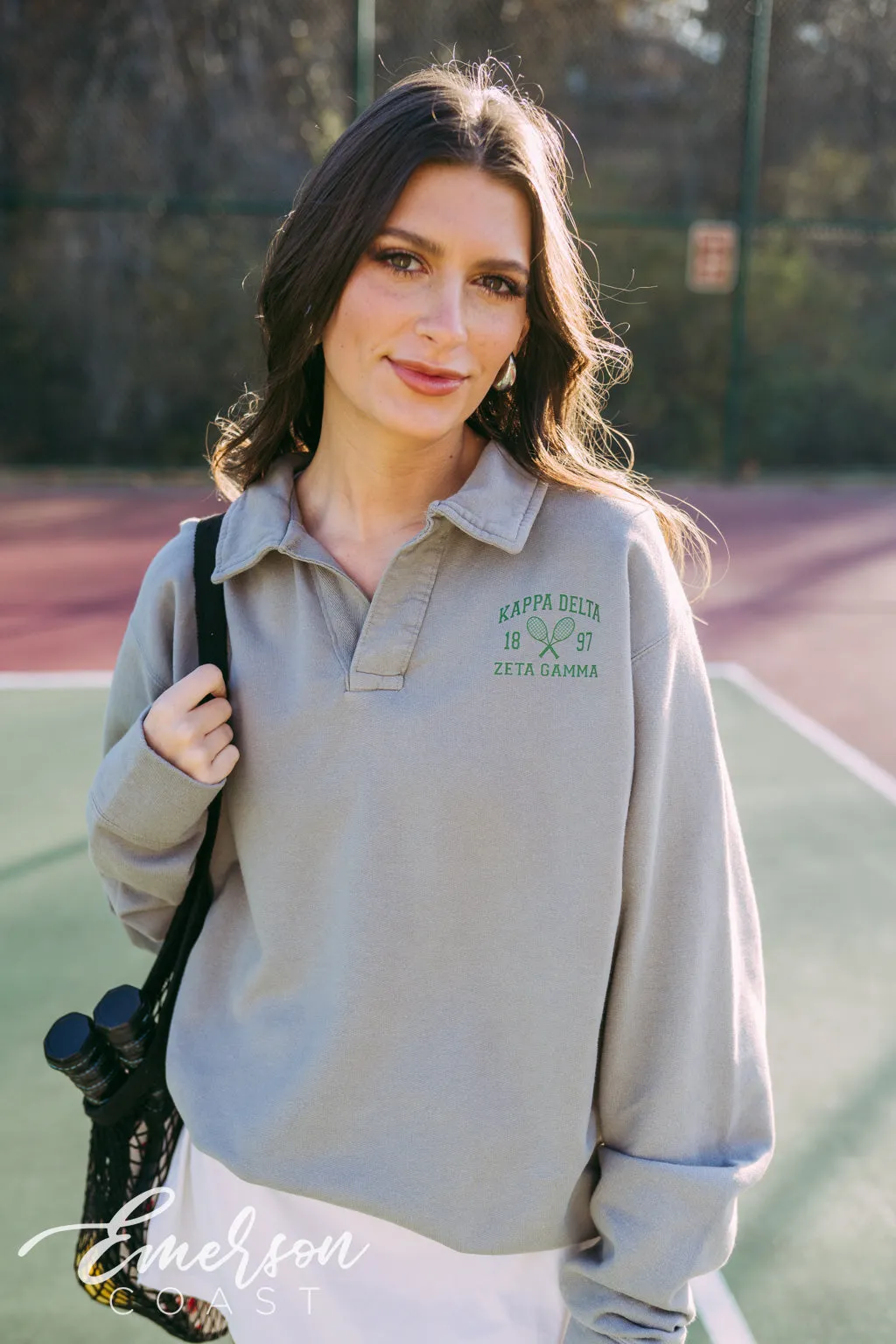 Kappa Delta Classic Tennis Oversized Collared Crew