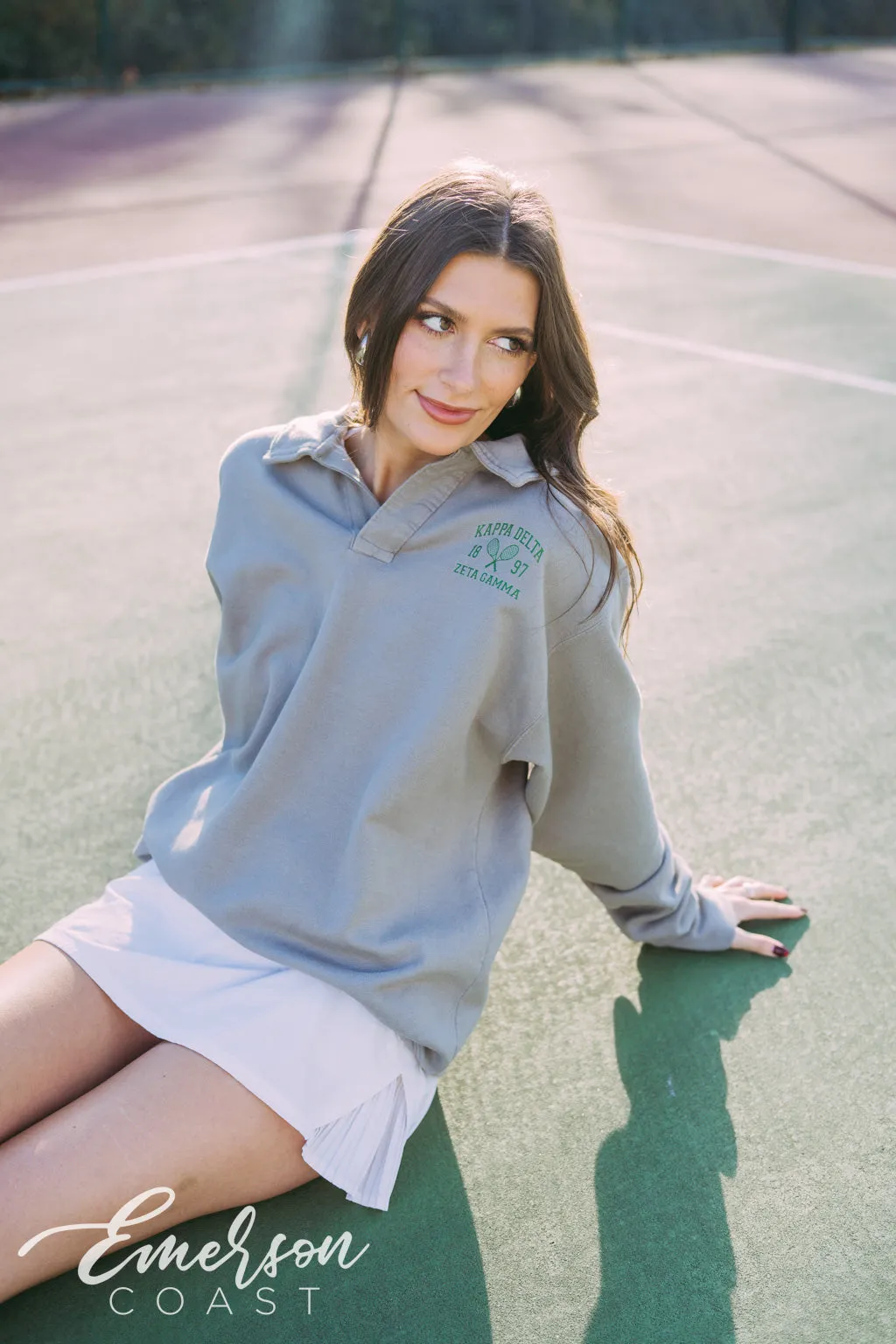 Kappa Delta Classic Tennis Oversized Collared Crew