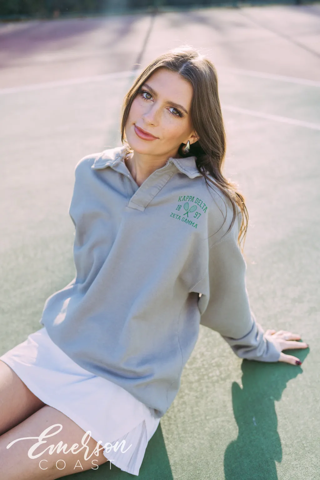 Kappa Delta Classic Tennis Oversized Collared Crew