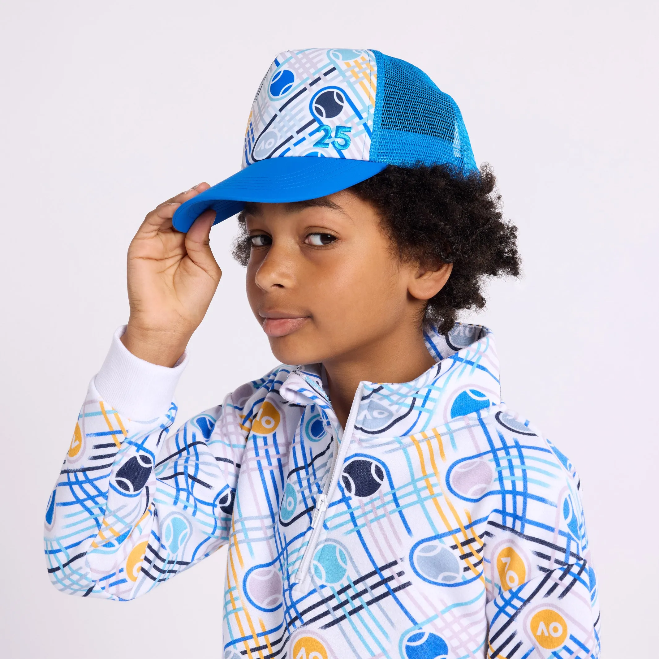 Kid's Cap Trucker Geometric