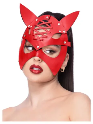 Leather Look Devil Mask