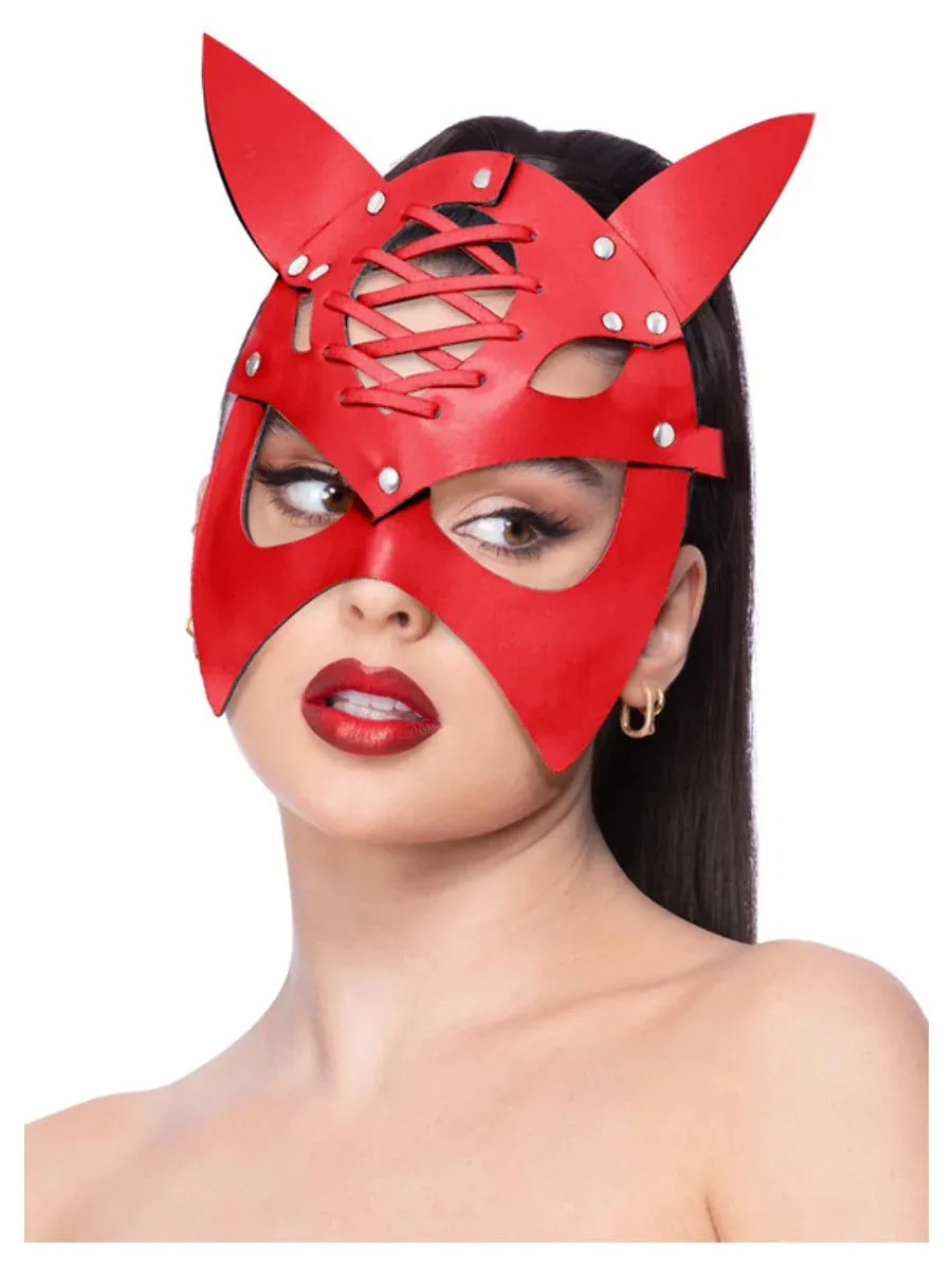 Leather Look Devil Mask