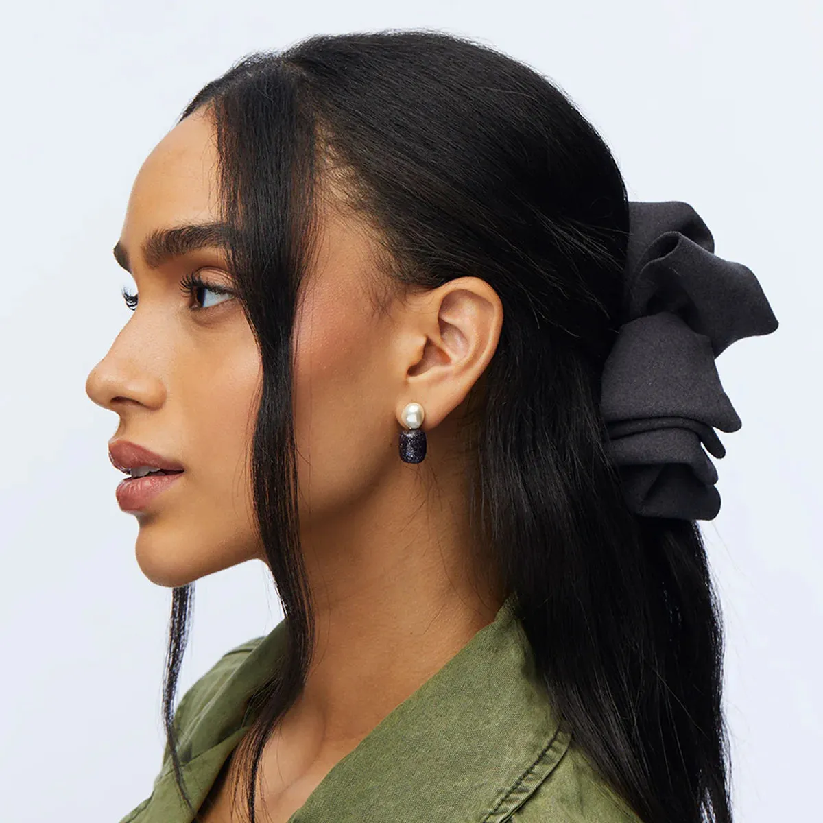 Lele Sadoughi Midnight Pebble Stud Earrings