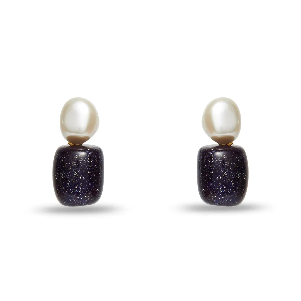 Lele Sadoughi Midnight Pebble Stud Earrings
