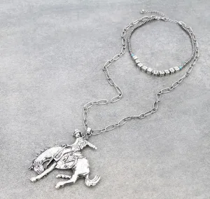 Let's Rodeo Blocks Double Layer Fashion Necklace