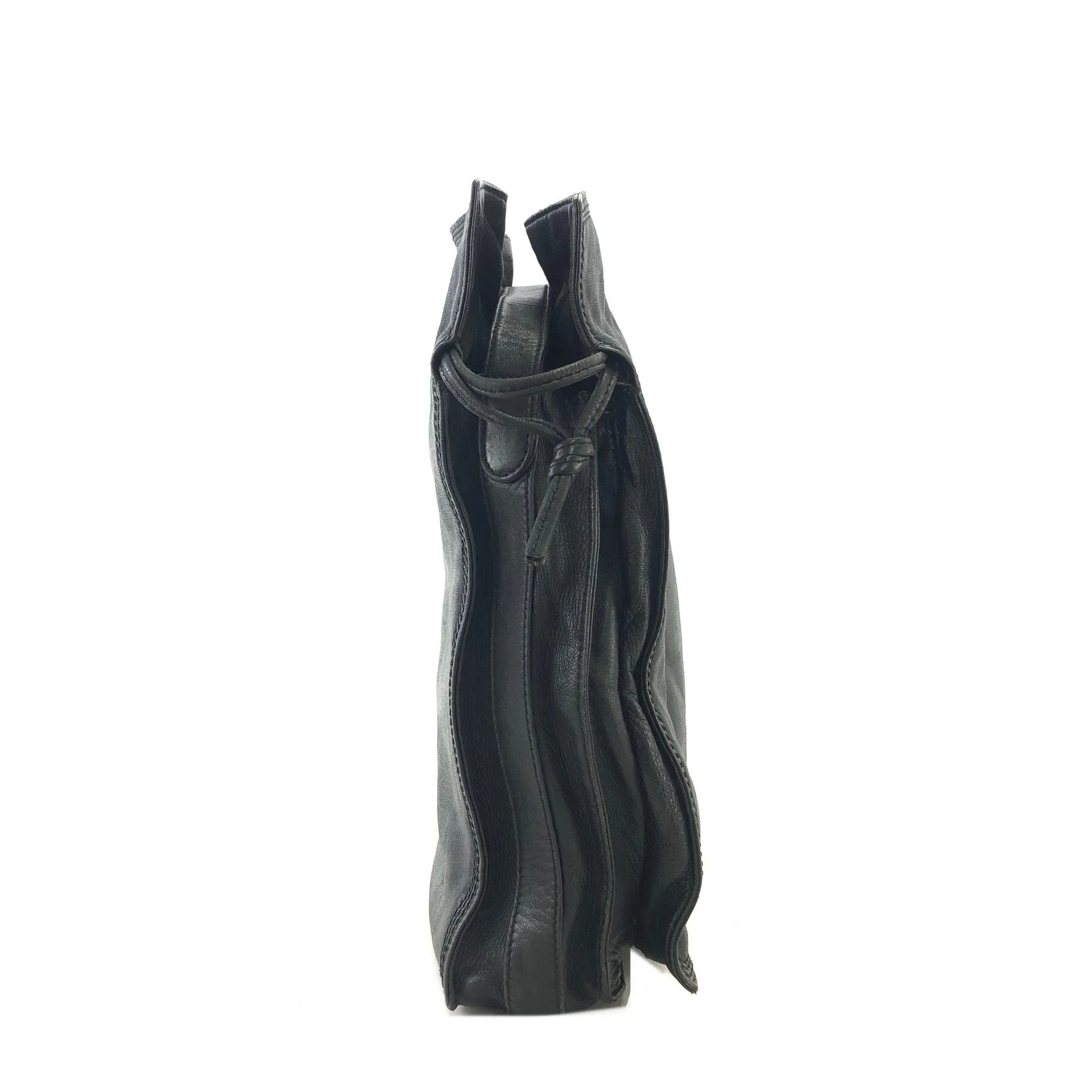 LOEWE Anagram Leather Drawstring Shoulder bag Black Vintage hzn8br