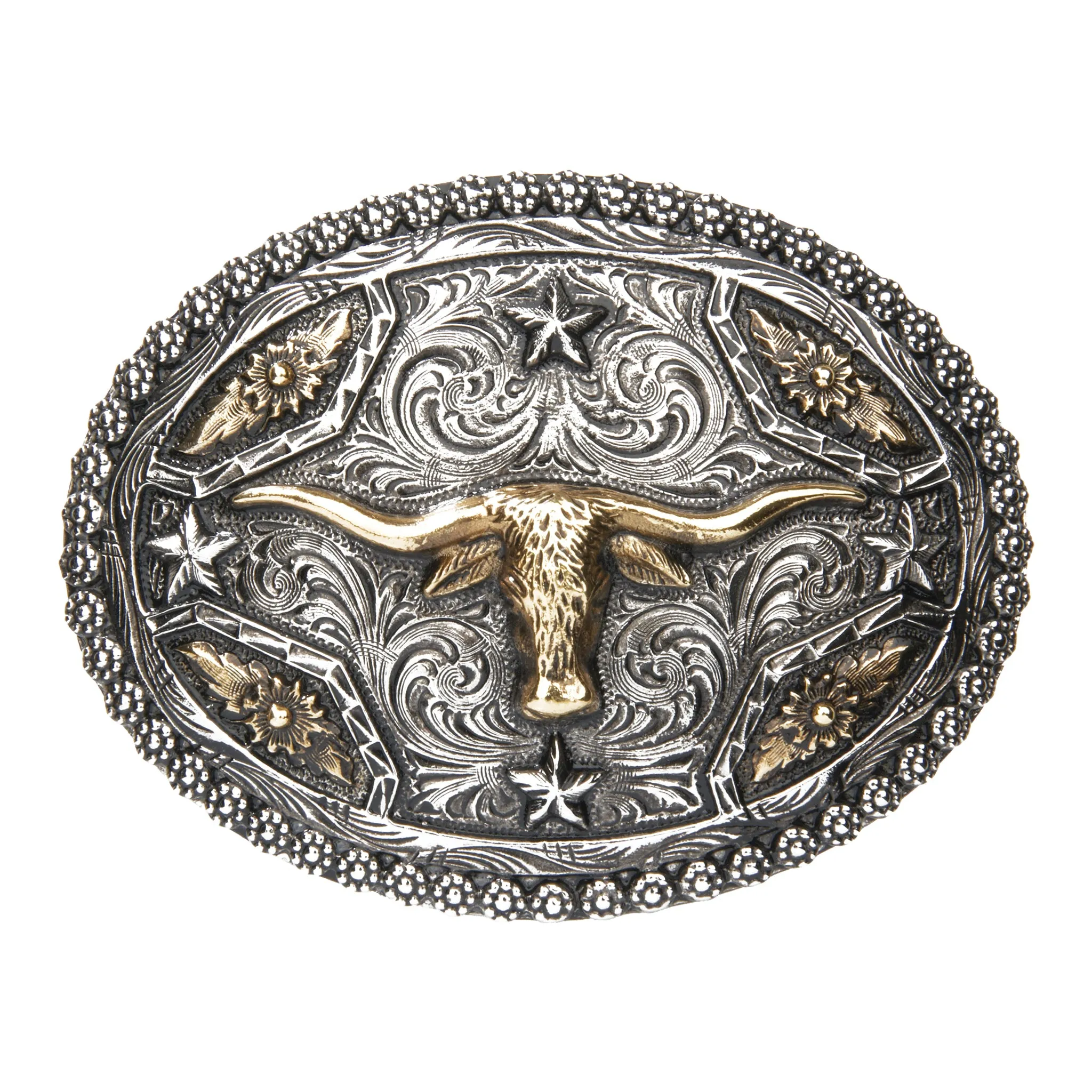 Longhorn with Stars Buckle