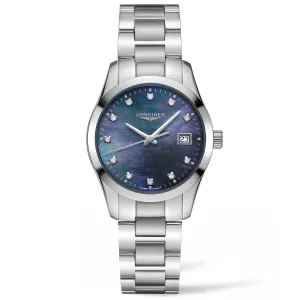 LONGINES CONQUEST CLASSIC 34MM MUNDLEPER WATCH BLACK STEEL ACCOPTION L2.386.4.88.6
