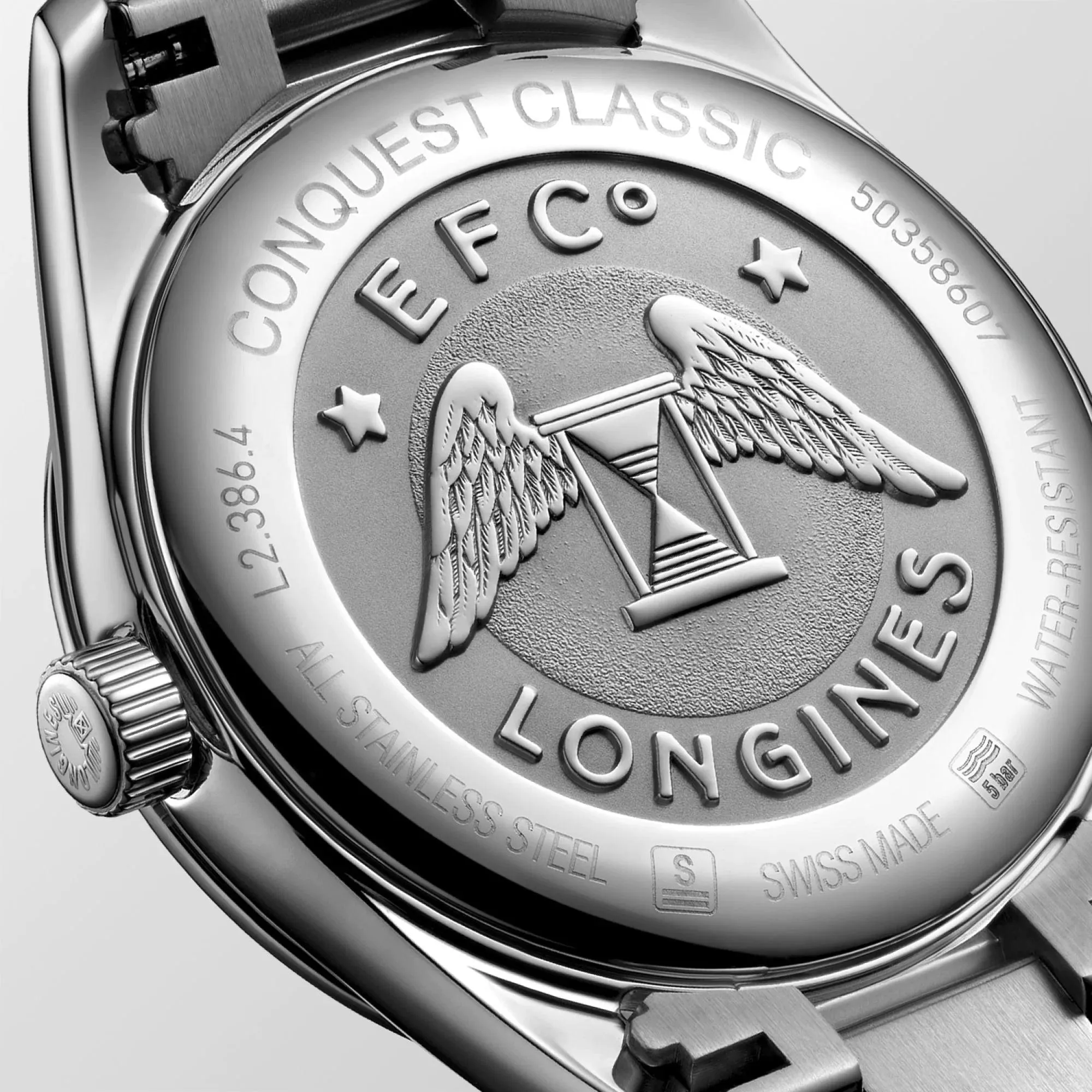LONGINES CONQUEST CLASSIC 34MM MUNDLEPER WATCH BLACK STEEL ACCOPTION L2.386.4.88.6