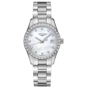 LONGINES CONQUEST CLASSIC 34MM MUNDLEPERS DIAMANTI Quartz Steel L2.386.0.87.6