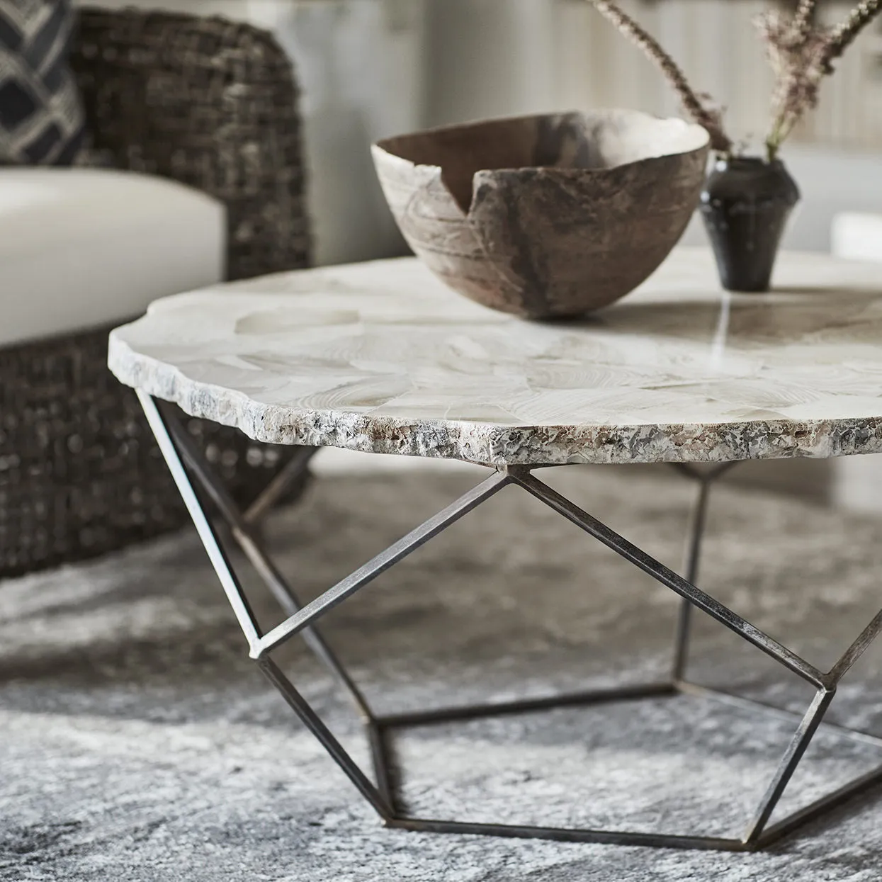 Loren Fossilized Clam Coffee Table