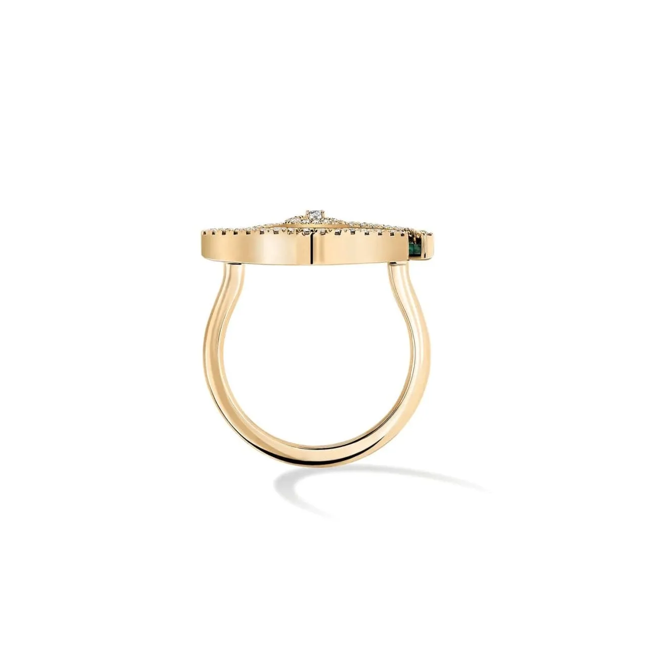 Lucky Eye 18K Yellow Gold Diamonds & Malachite Ring