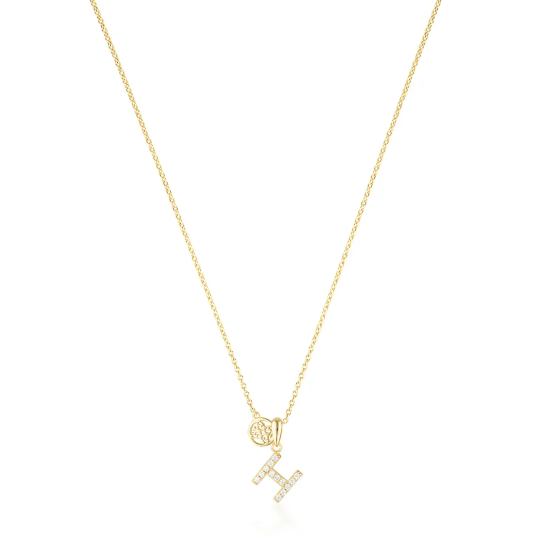 LUXURY LETTERS H INITIAL PENDANT GOLD