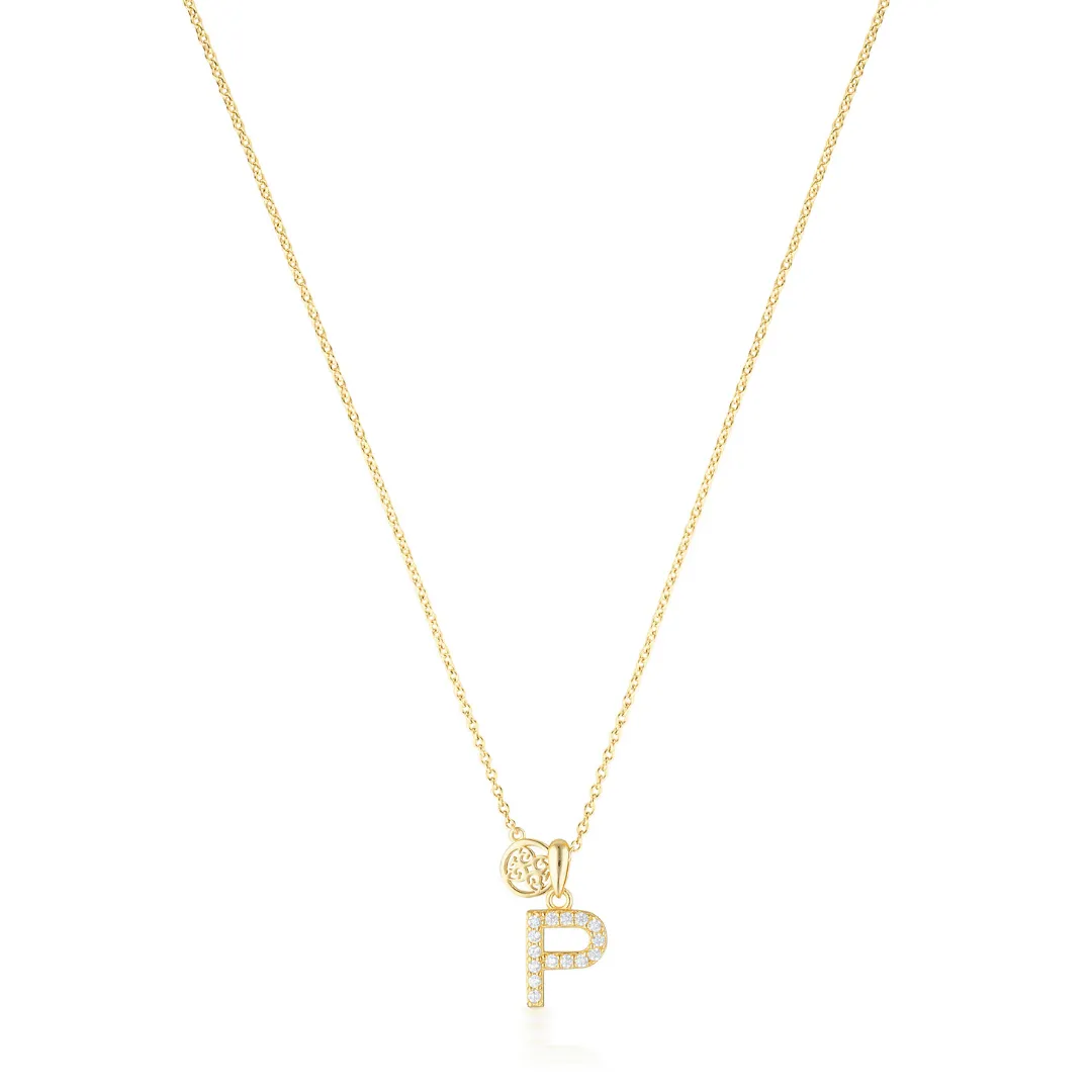 LUXURY LETTERS P INITIAL PENDANT GOLD