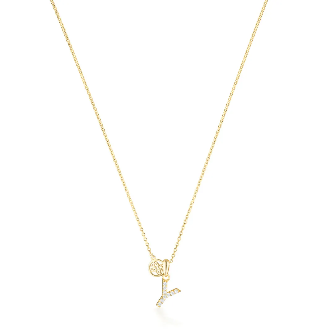 LUXURY LETTERS Y INITIAL PENDANT GOLD